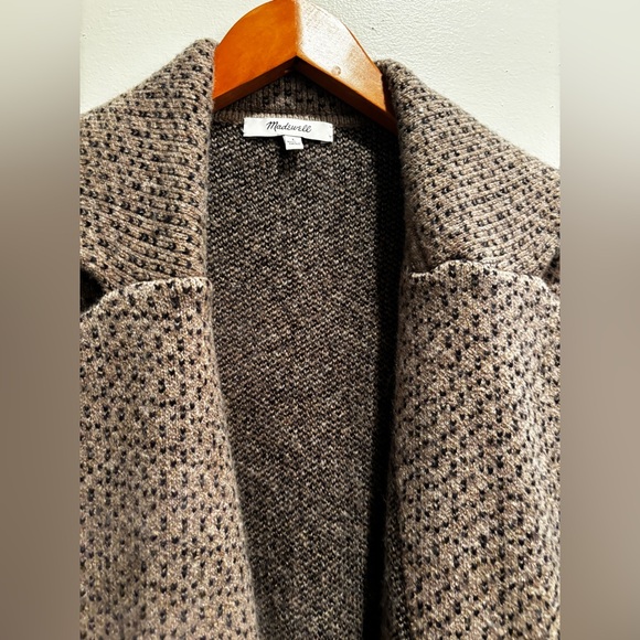 Madewell Brown patterned coat cardigan wool blend warm winter fall cabin core - Picture 7 of 16